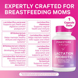 Pink Stork Total Lactation Probiotic Supplement bottle side view