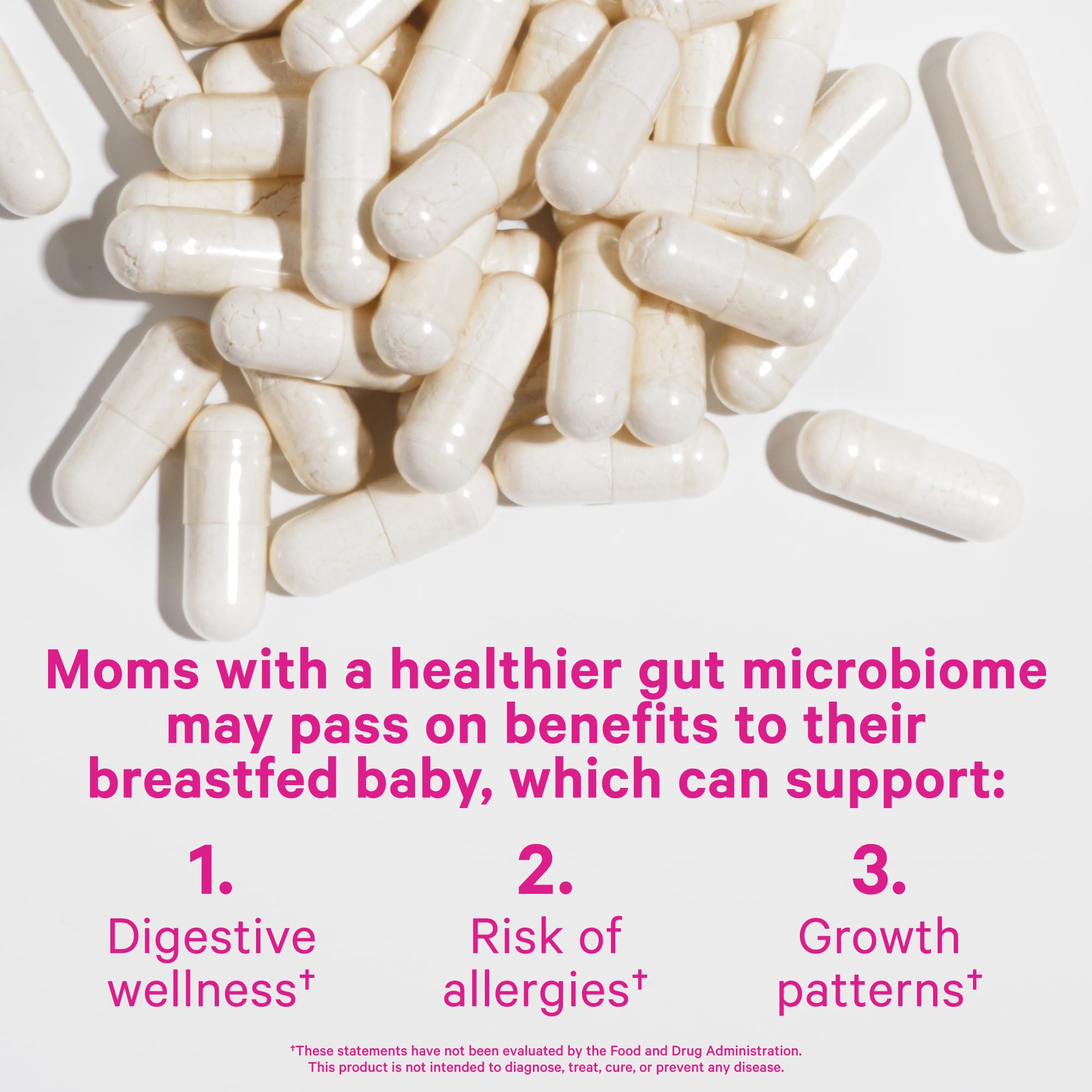 Pink Stork Total Lactation Probiotic Supplement capsules close-up