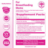 Pink Stork Total Lactation Probiotic Supplement on a kitchen counter