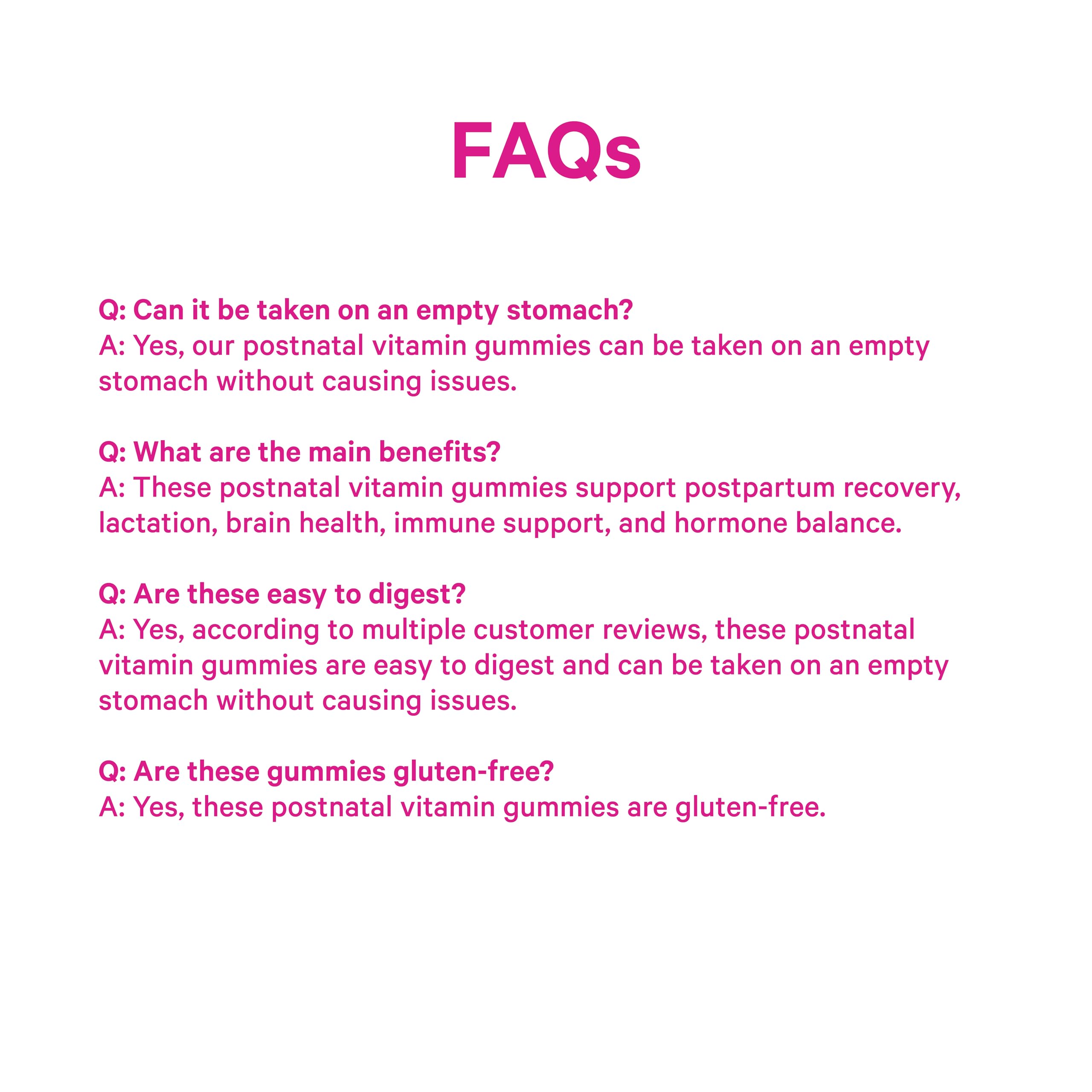 Pink Stork Total Postnatal Gummies packaging details