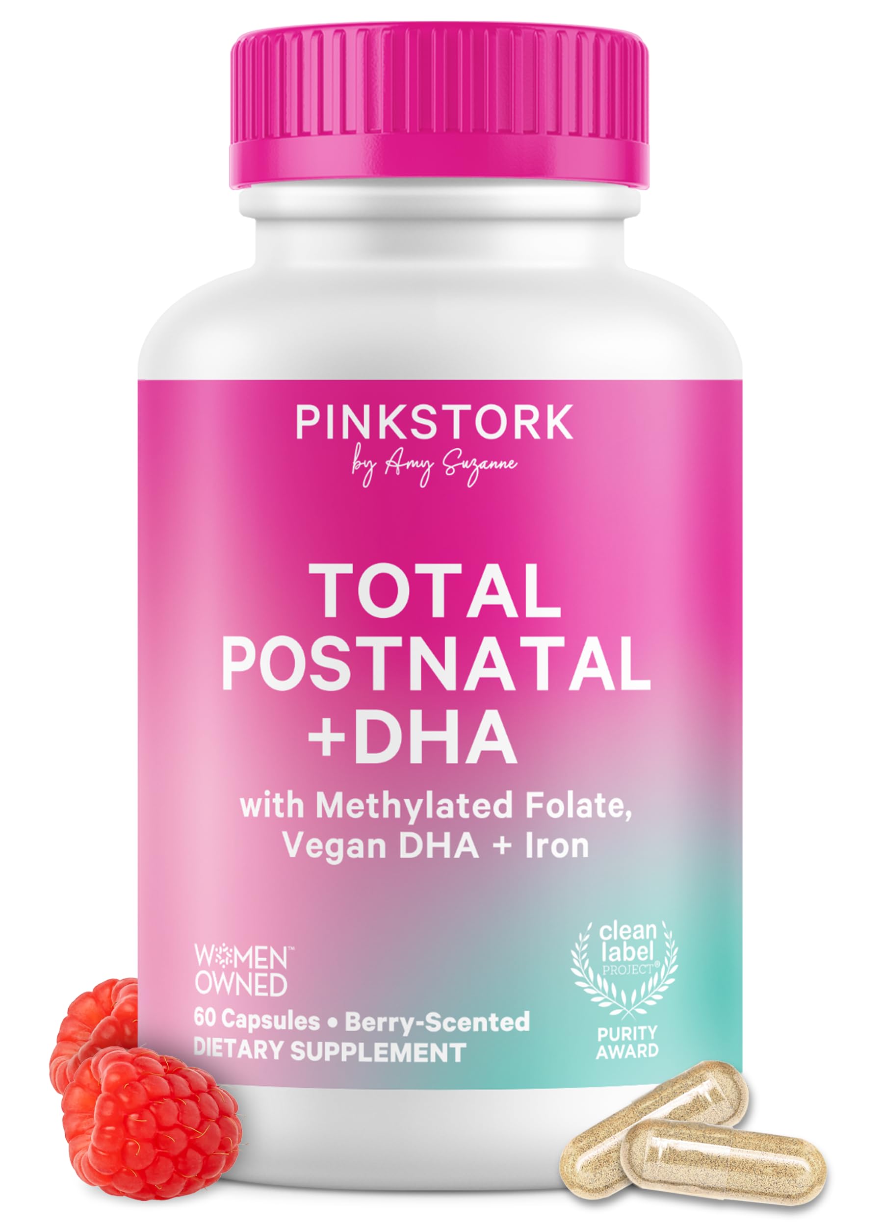 Pink Stork Total Postnatal Multivitamin 60 Capsules front view