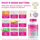 Pink Stork Total Postnatal Multivitamin bottle with capsules