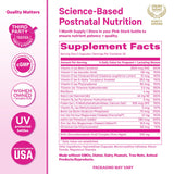 Pink Stork Total Postnatal Multivitamin packaging with dimensions