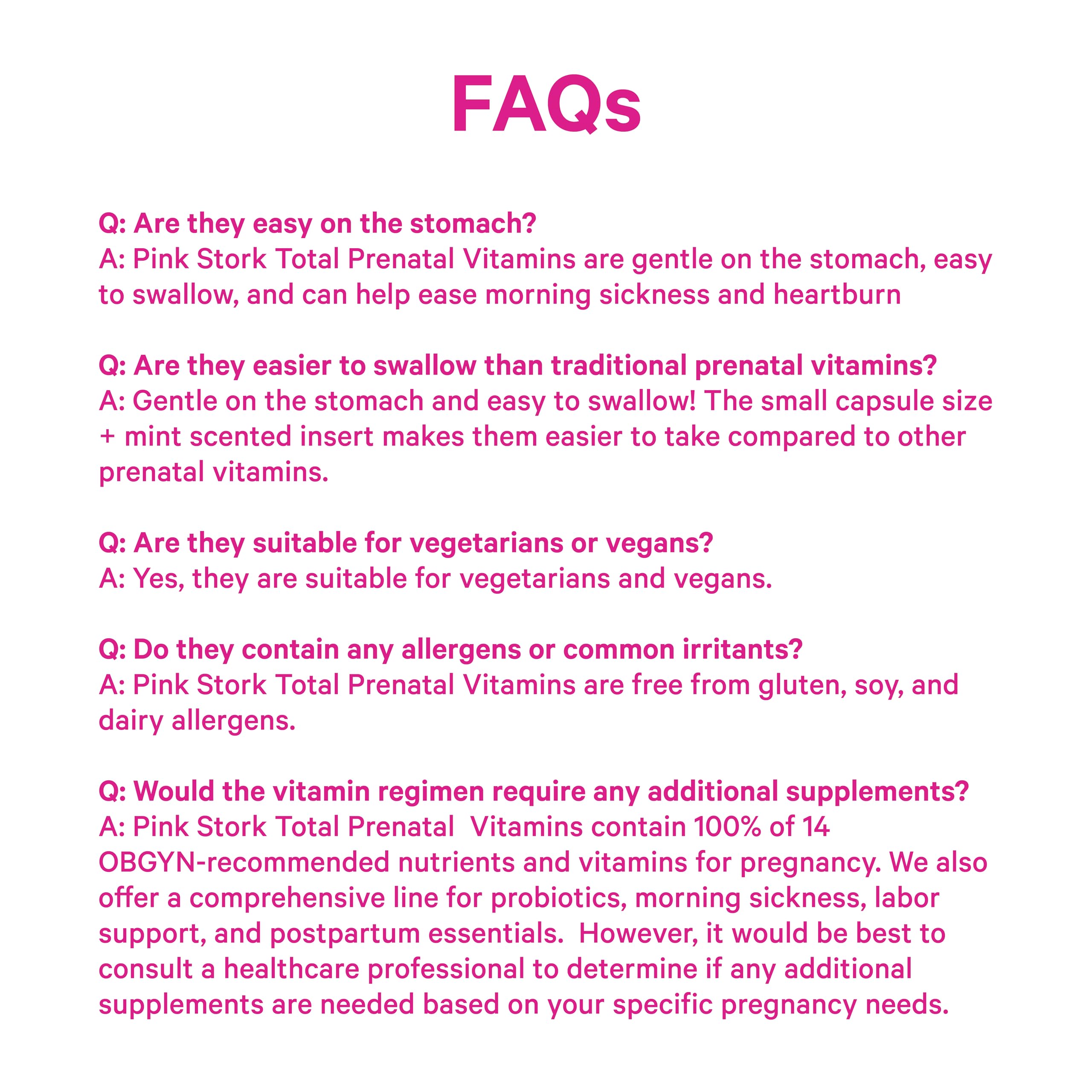 Pink Stork Total Prenatal + DHA bottle with a clean label