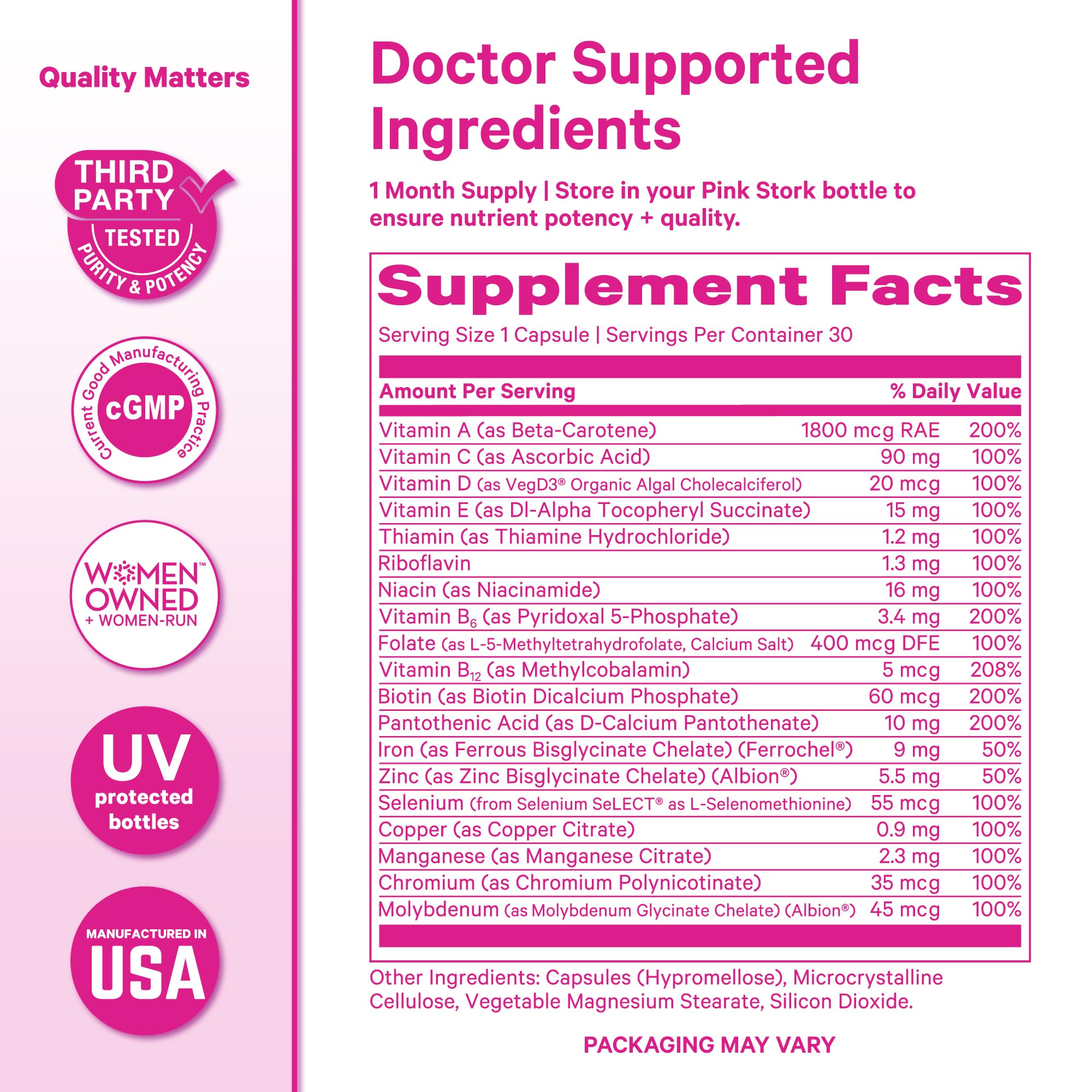 Pink Stork Total Women’s Multi 30 Capsules in a lifestyle setting