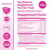 Pink Stork Women's Daily Multivitamin bottle with a light berry-scented insert
