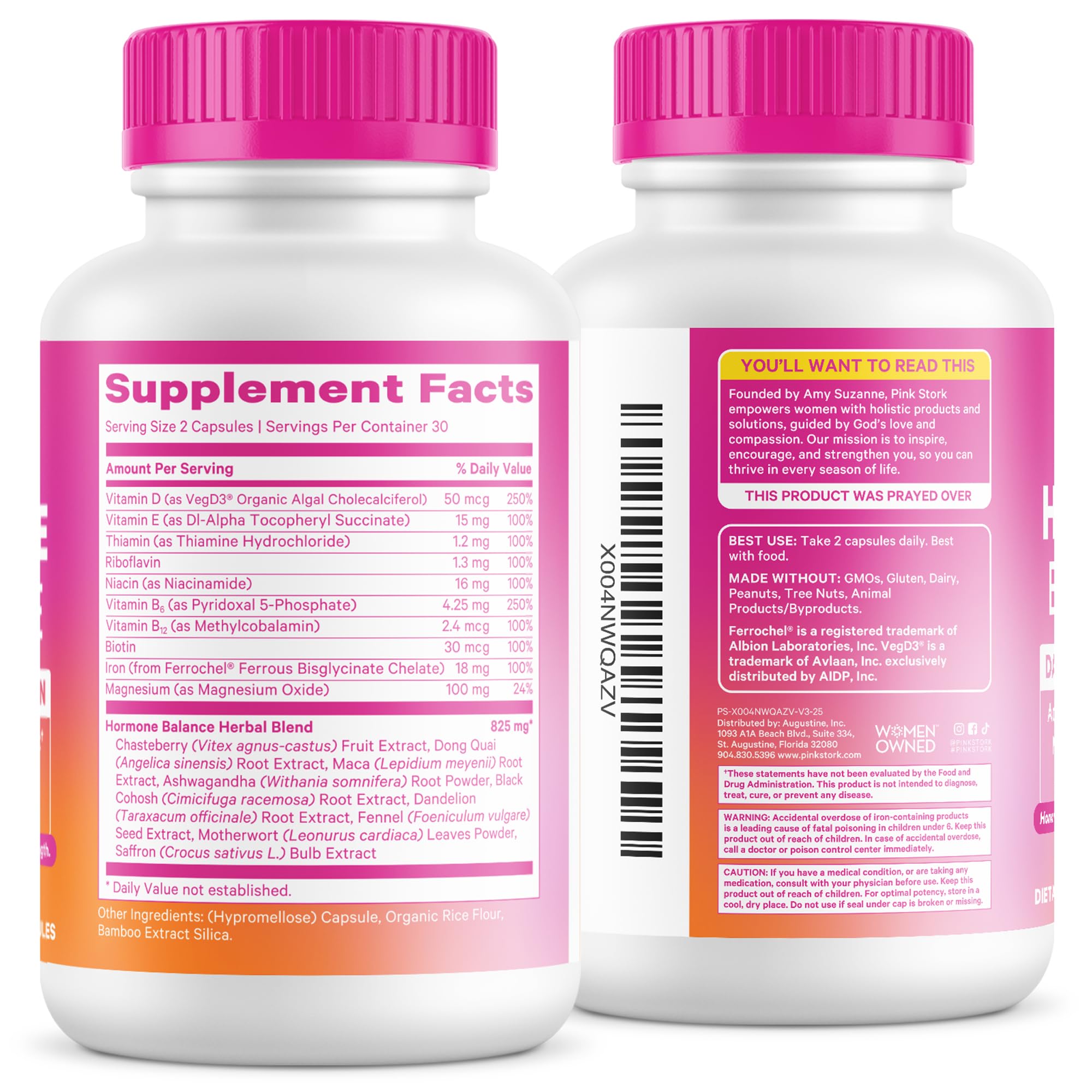 Pink Stork Women's Daily Multivitamin lifestyle scene with a glass of water