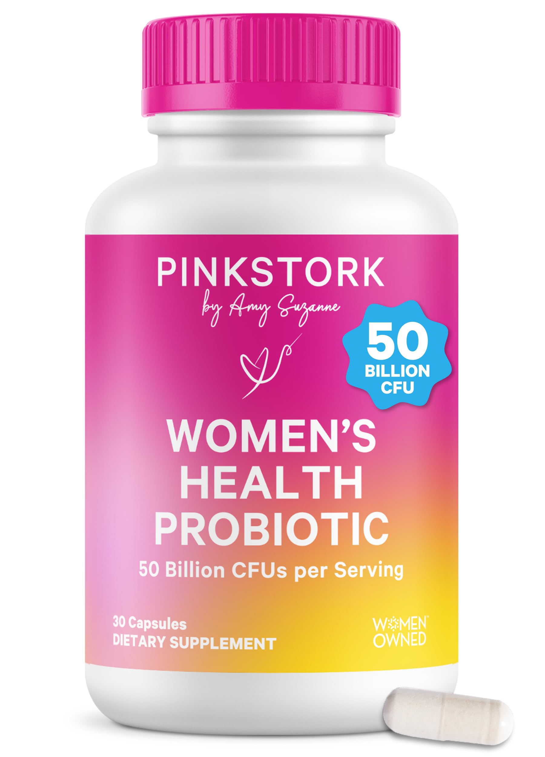 Pink Stork Women's Probiotics 30 capsules front view