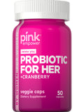 PINK Women's Probiotic Cranberry Supplement 60 capsules front view