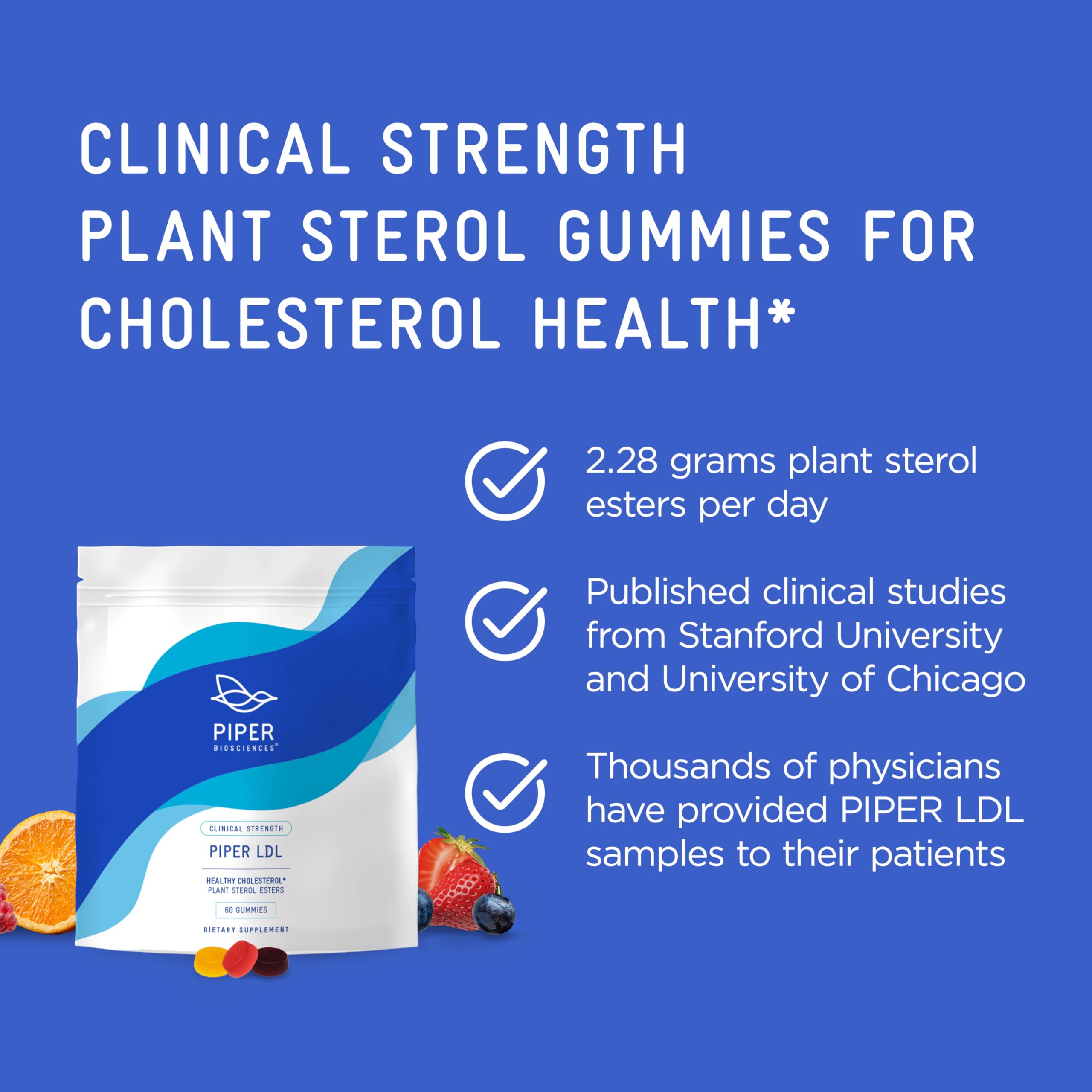 Piper Biosciences Plant Sterol Gummies orange flavour close-up