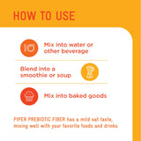 Piper Biosciences Prebiotic Fiber mixed in a smoothie