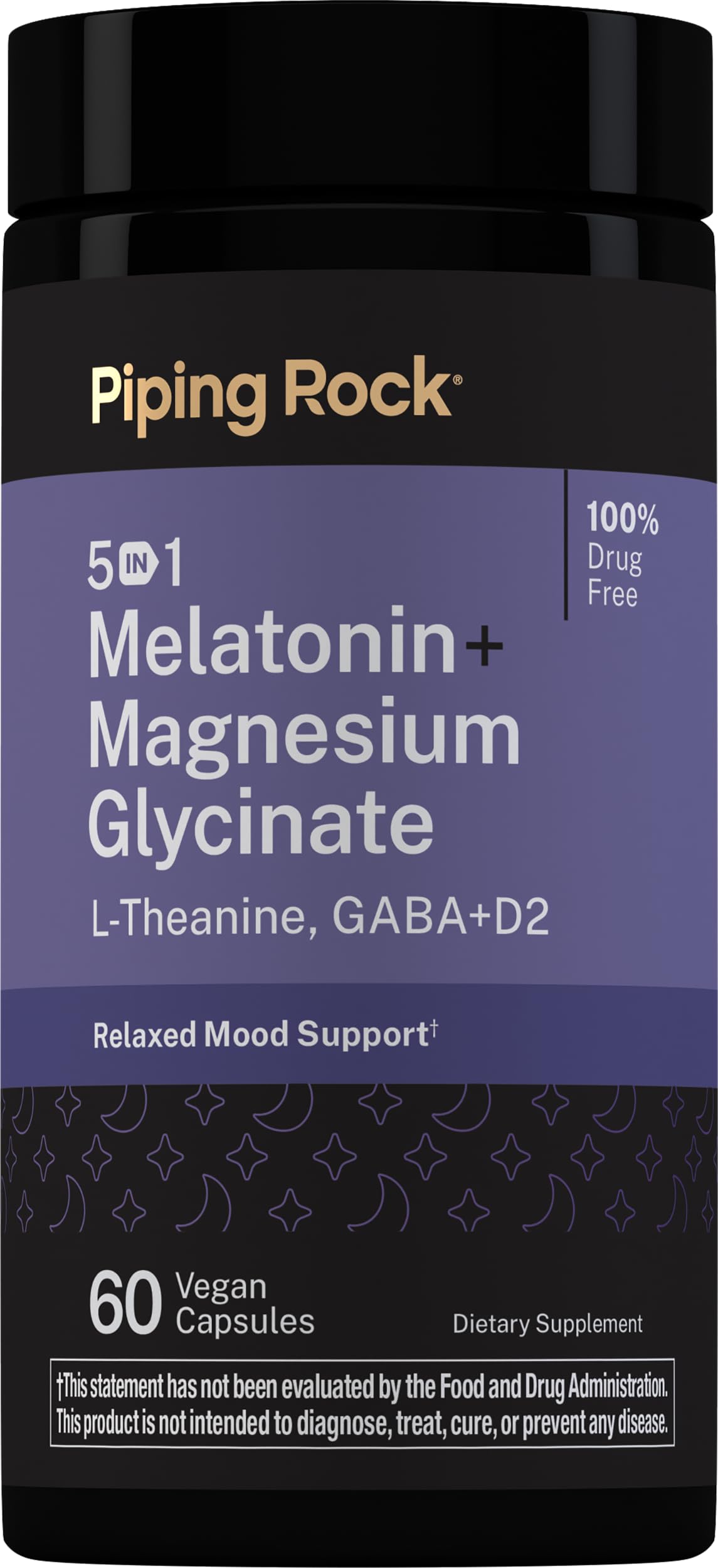 Piping Rock 5-IN-1 Sleep Supplement Capsules front view