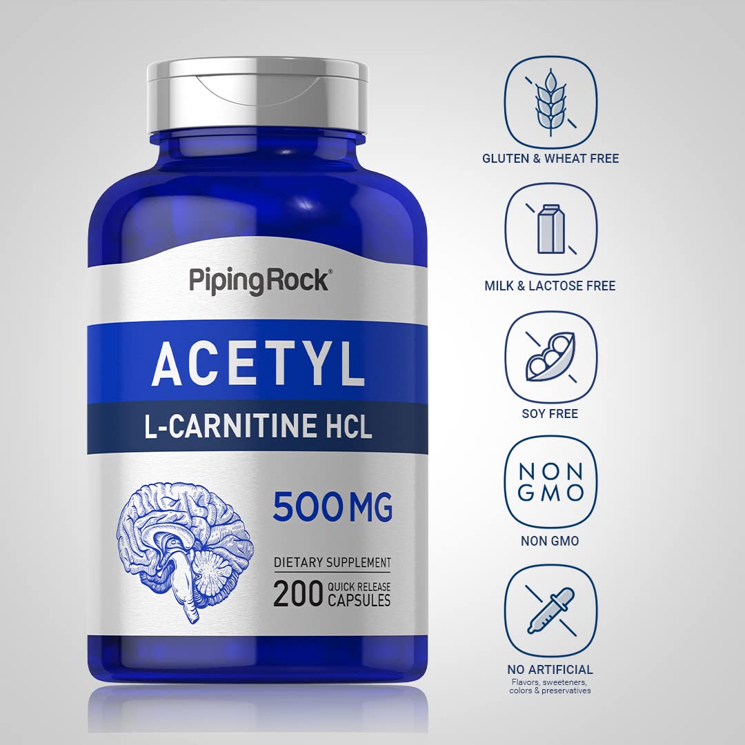 Piping Rock Acetyl-L-Carnitine 181g capsules in a hand