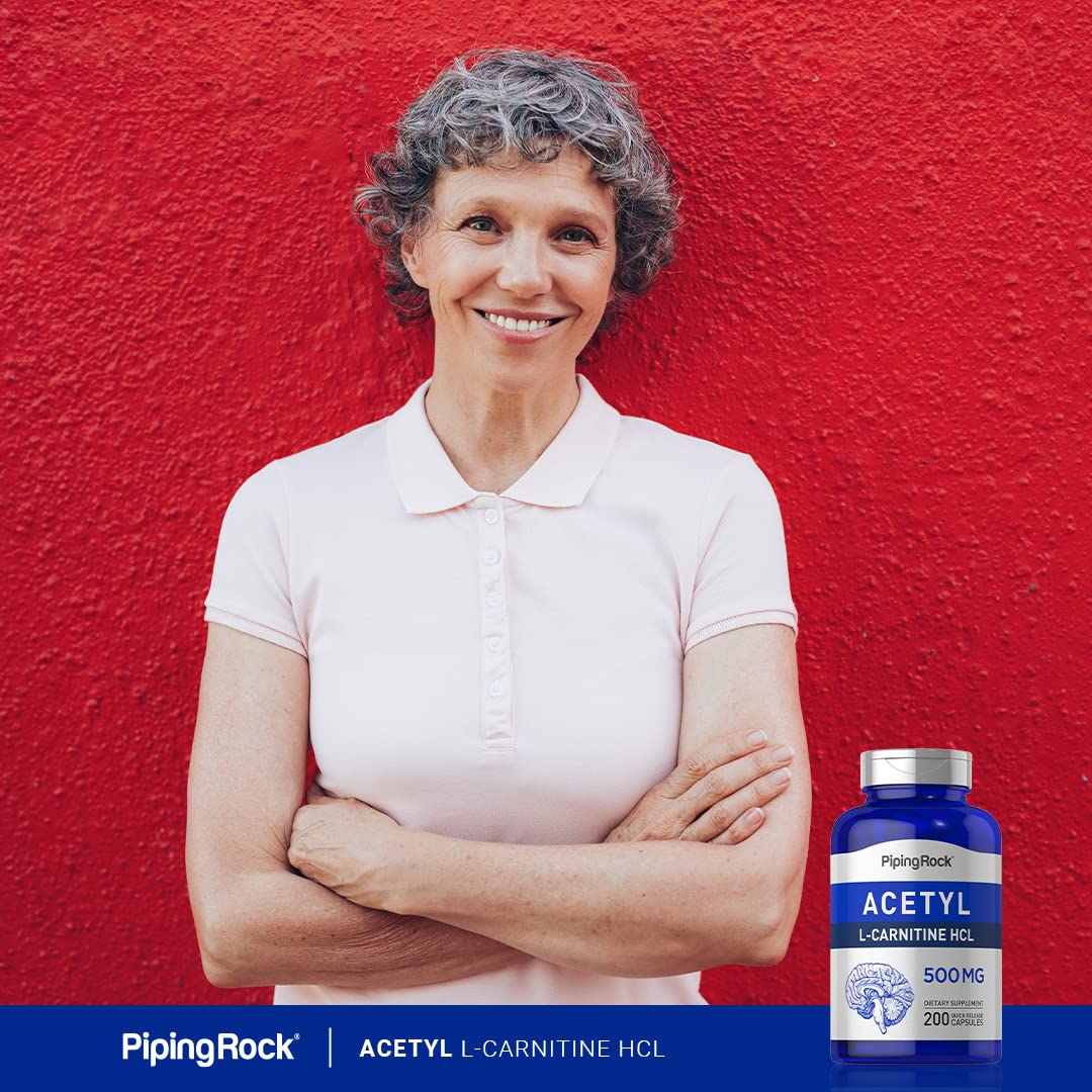 Piping Rock Acetyl-L-Carnitine 181g packaging on a kitchen counter