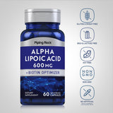 Piping Rock Alpha Lipoic Acid 600 mg capsules with Biotin Optimizer