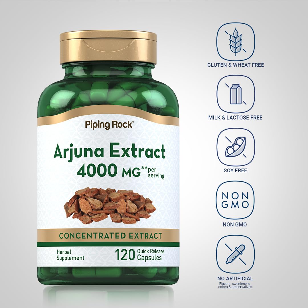 Piping Rock Arjuna Herbal Supplement side view showing capsule