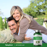 Piping Rock Artichoke Extract 155g Quick Release Capsules with a glass of water