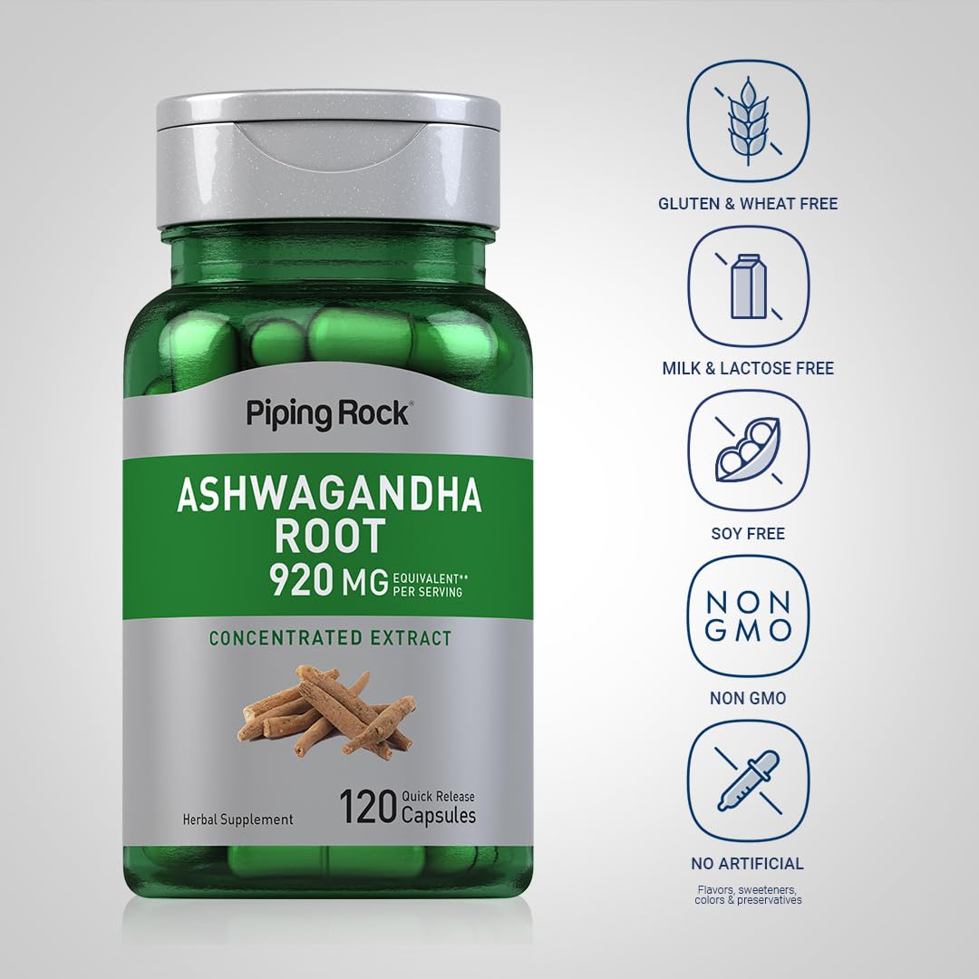 Piping Rock Ashwagandha Capsules close-up of the bottle