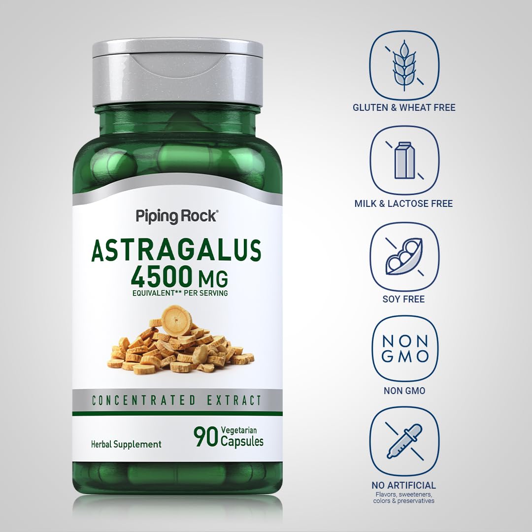 Piping Rock Astragalus Concentrated Extract capsules close-up