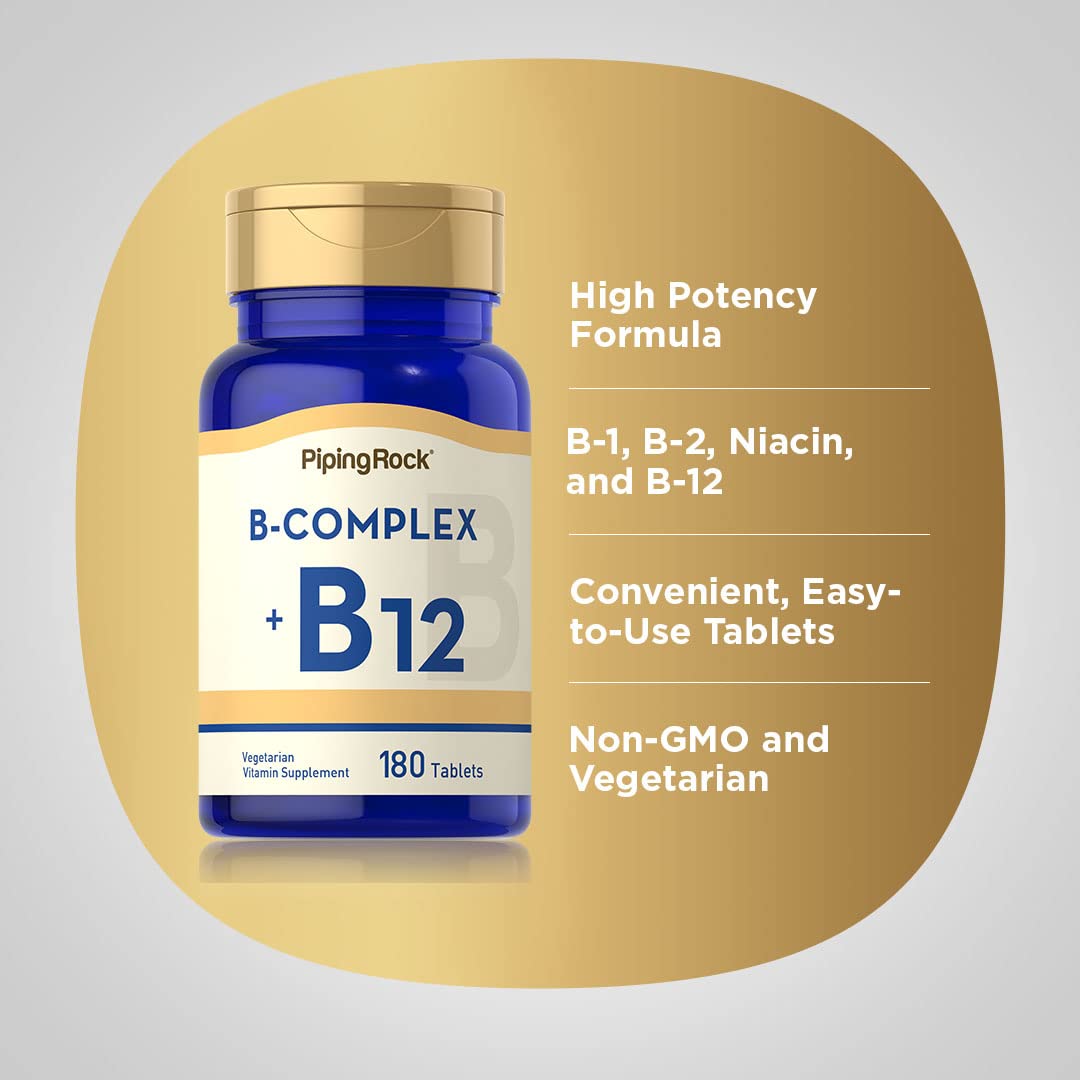 Piping Rock B-Complex High Potency Tablets back view
