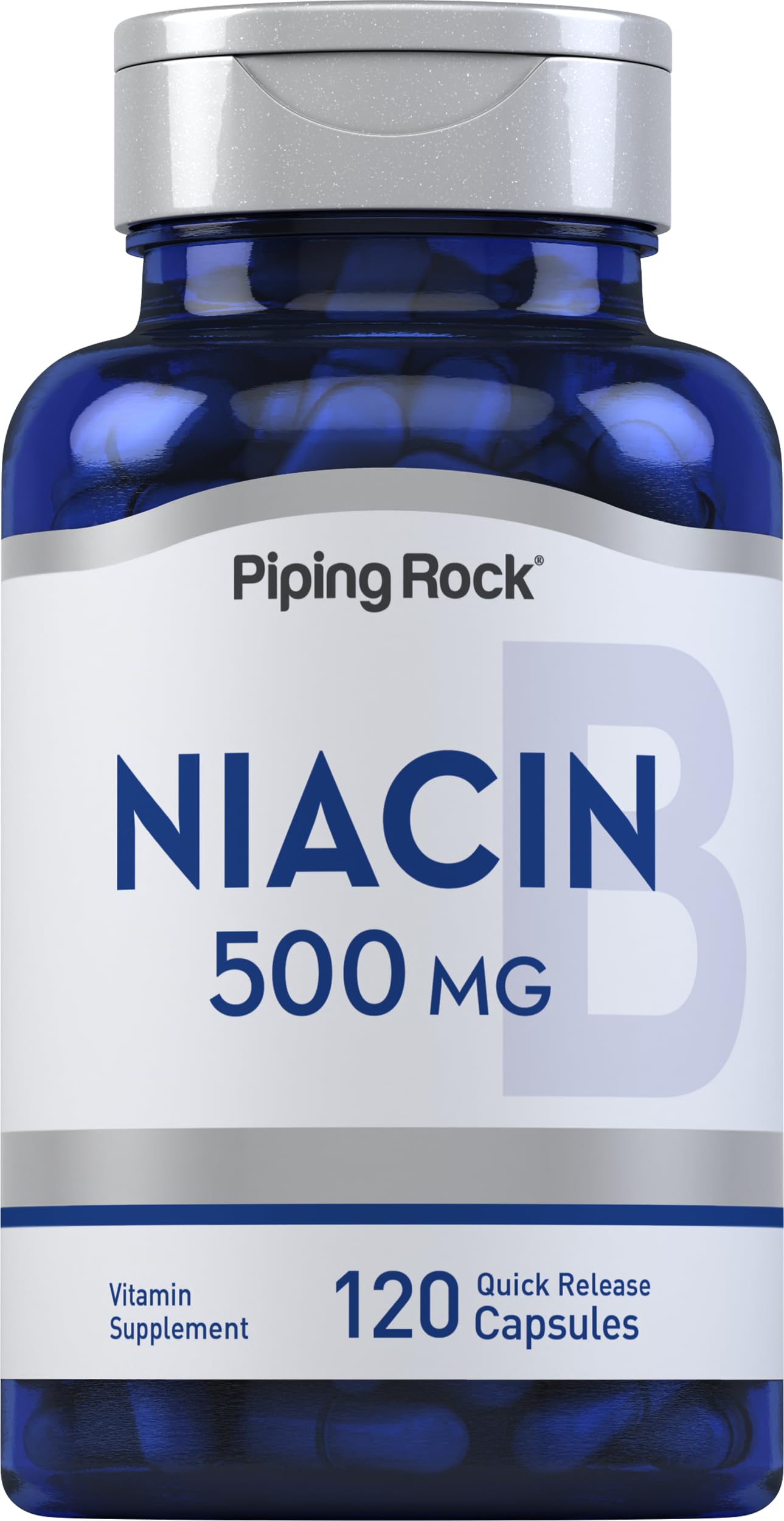 Piping Rock B3 (Niacin) 100g vegetarian tablets front view