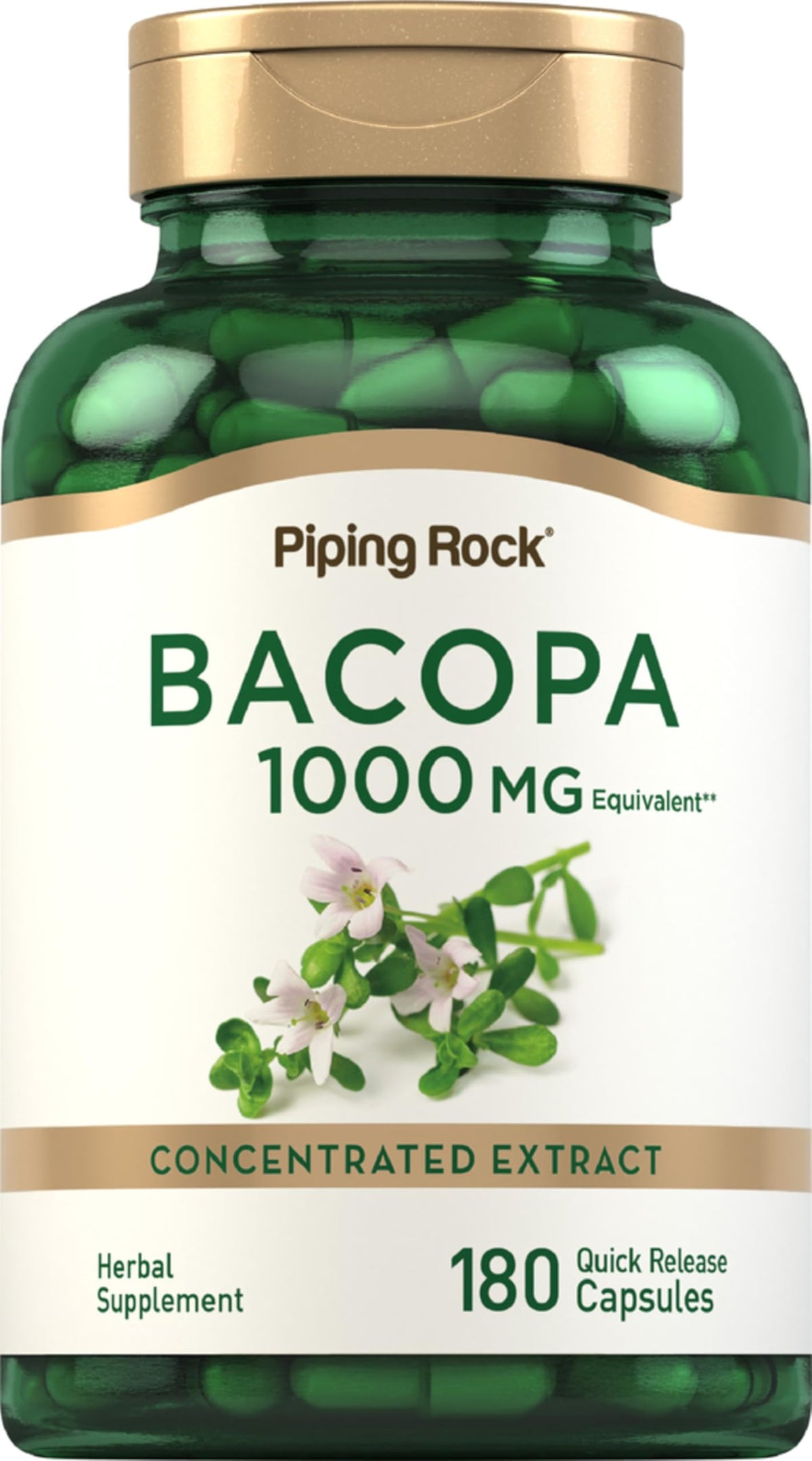 Piping Rock Bacopa Monnieri Extract 133g front view
