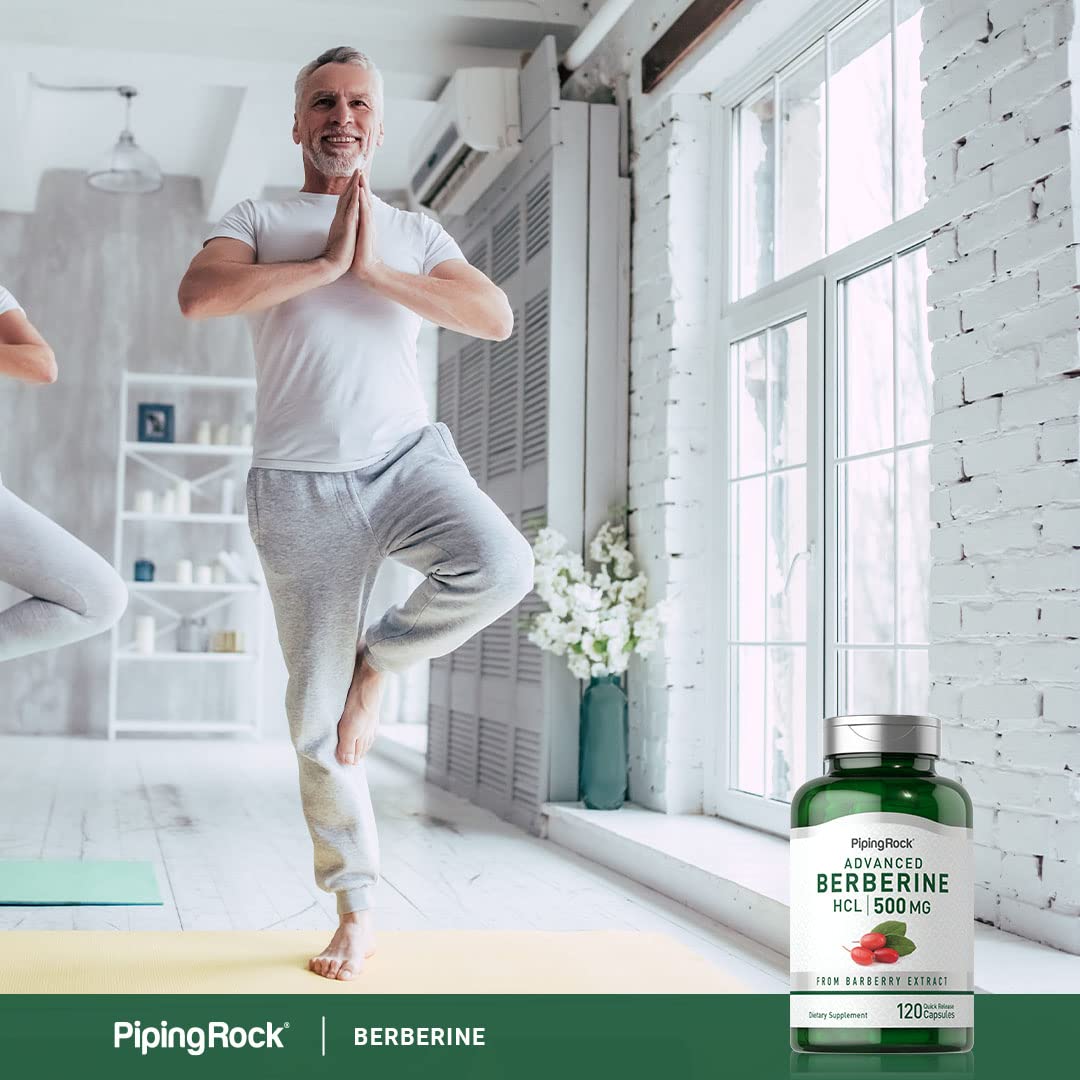 Piping Rock Berberine HCL 500mg capsules close-up