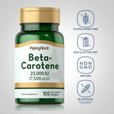 Piping Rock Beta Carotene 25,000 IU softgel capsules packaging