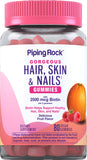 Piping Rock Biotin 181g supplement front view with fruit flavour