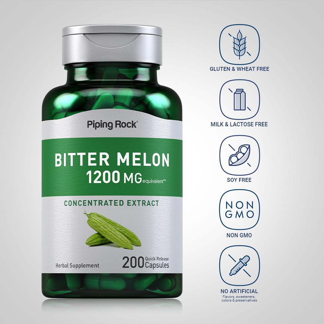 Piping Rock Bitter Melon Extract Capsules bottle with label