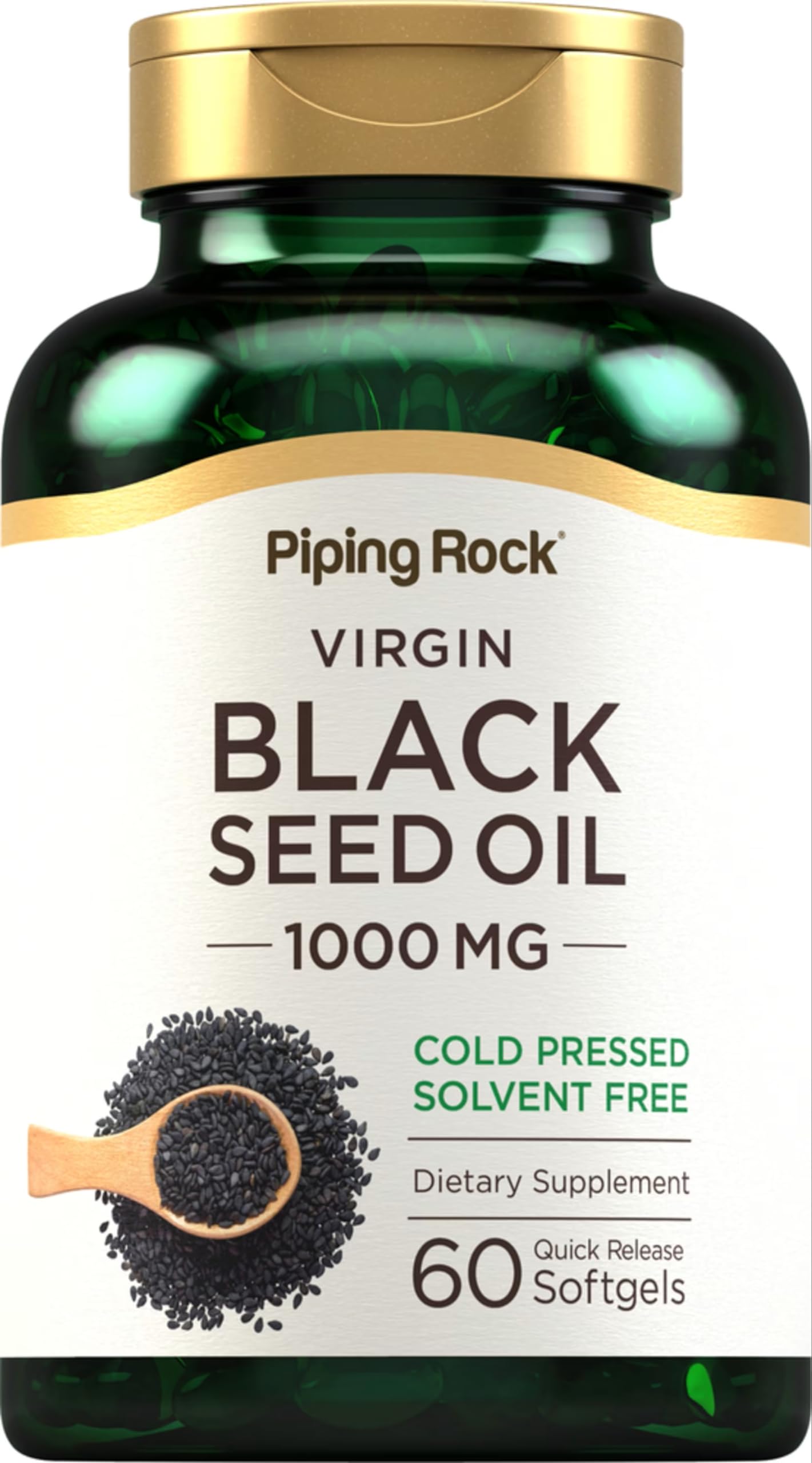 Piping Rock Black Seed Oil 1000 mg softgels front view