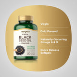 Piping Rock Black Seed Oil Cold Pressed Softgels close-up