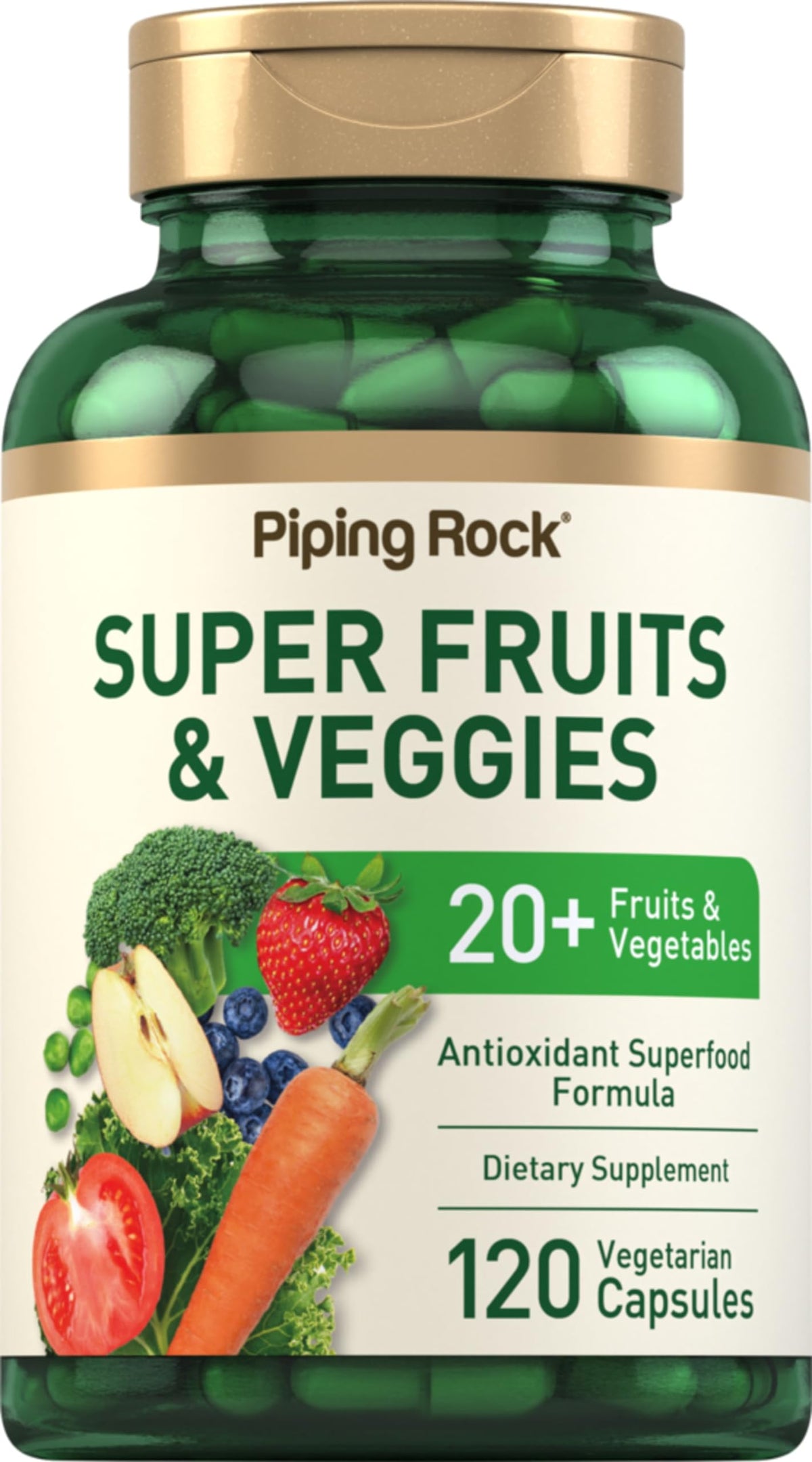 Piping Rock Blended Vitamin & Mineral Supplement 120 Vegetarian Capsules front view