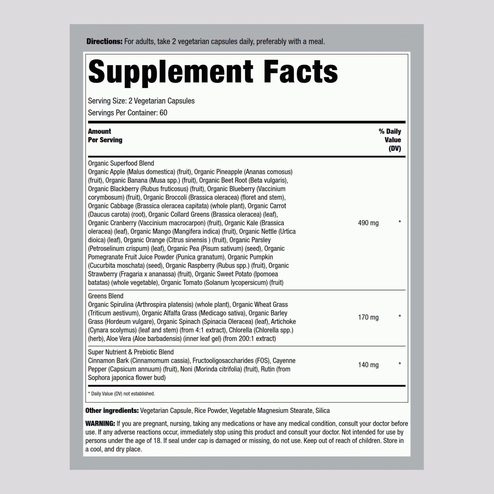 Piping Rock Blended Vitamin & Mineral Supplement bottle side view