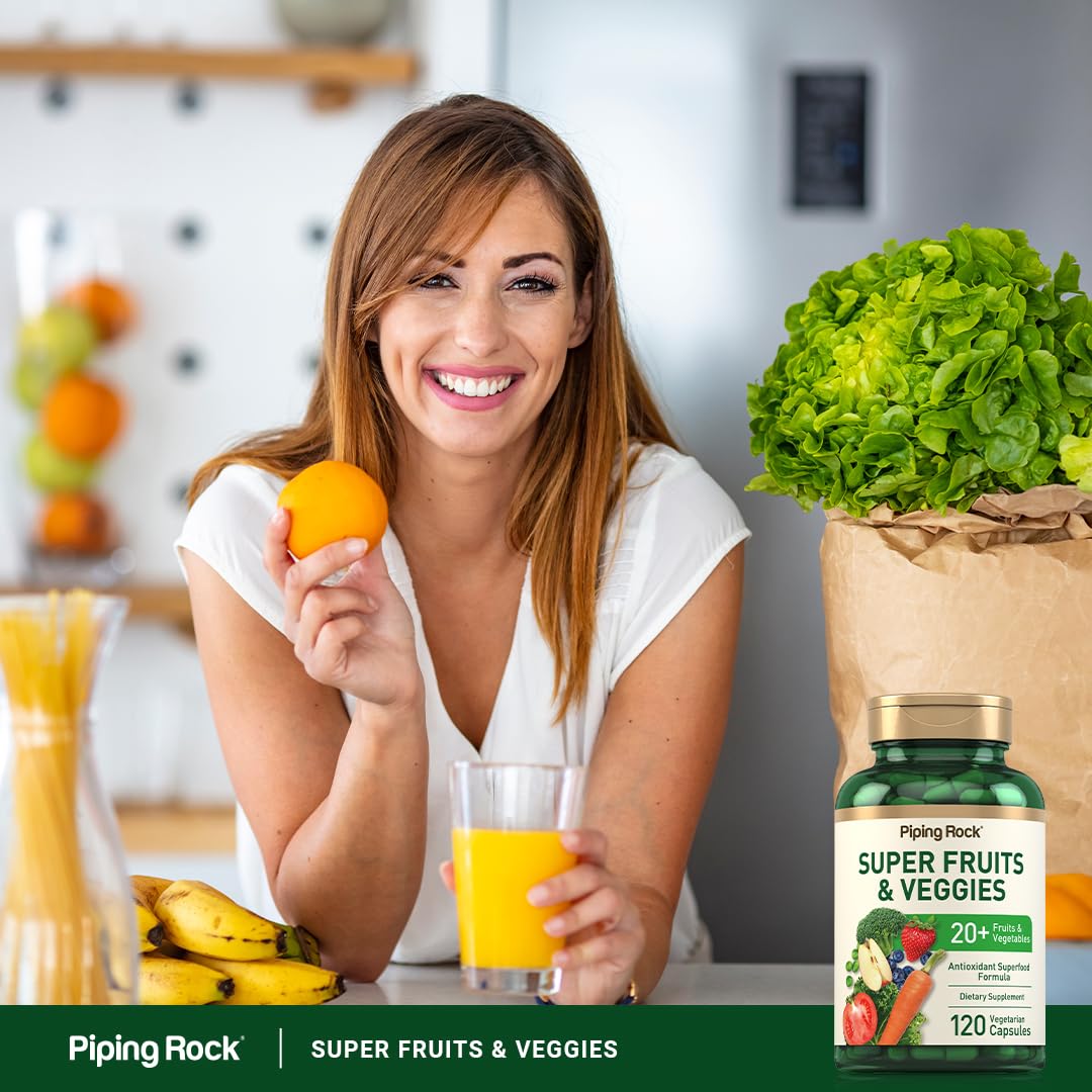Piping Rock Blended Vitamin & Mineral Supplement on a wooden table