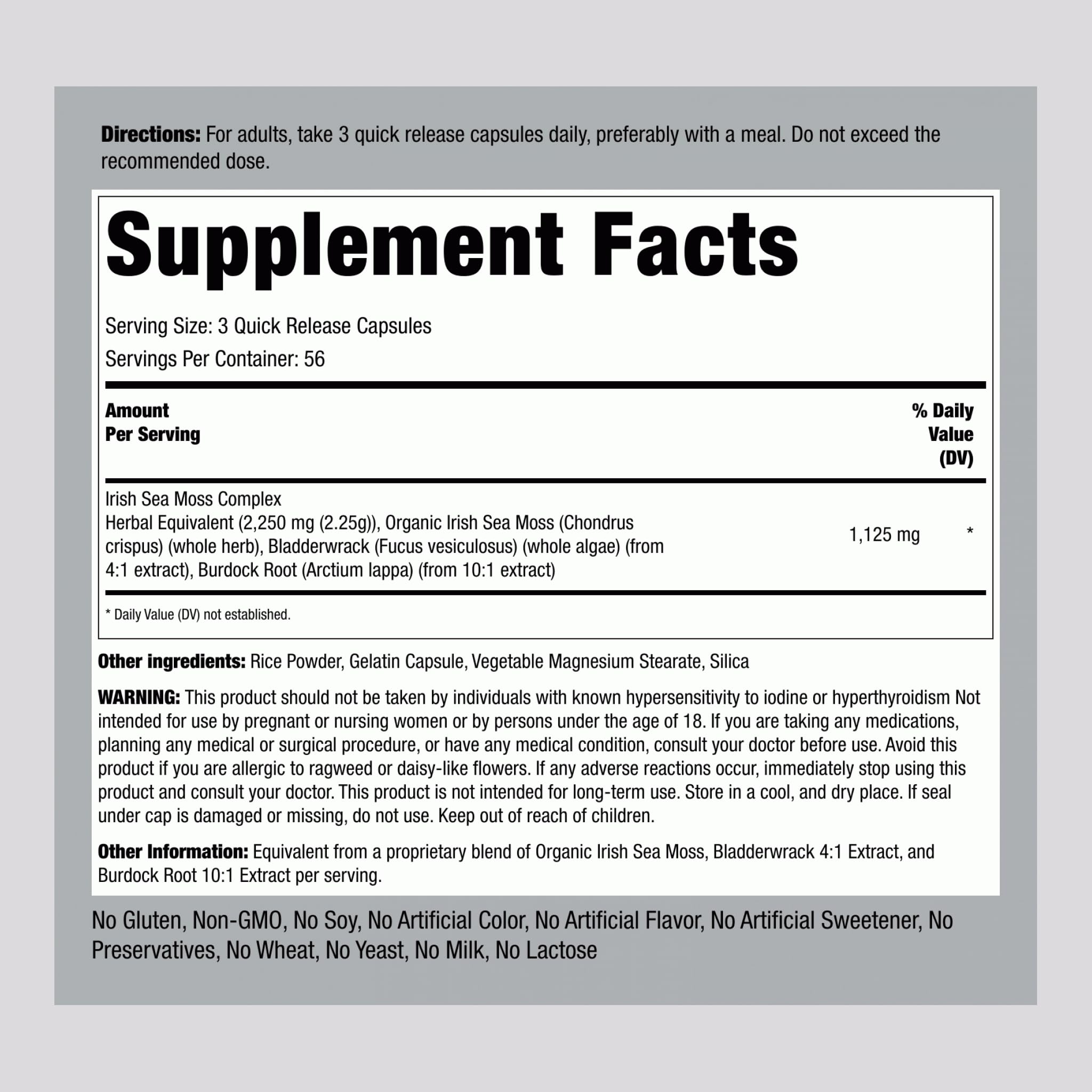 Piping Rock Blended Vitamin & Mineral Supplement showing quick release capsules