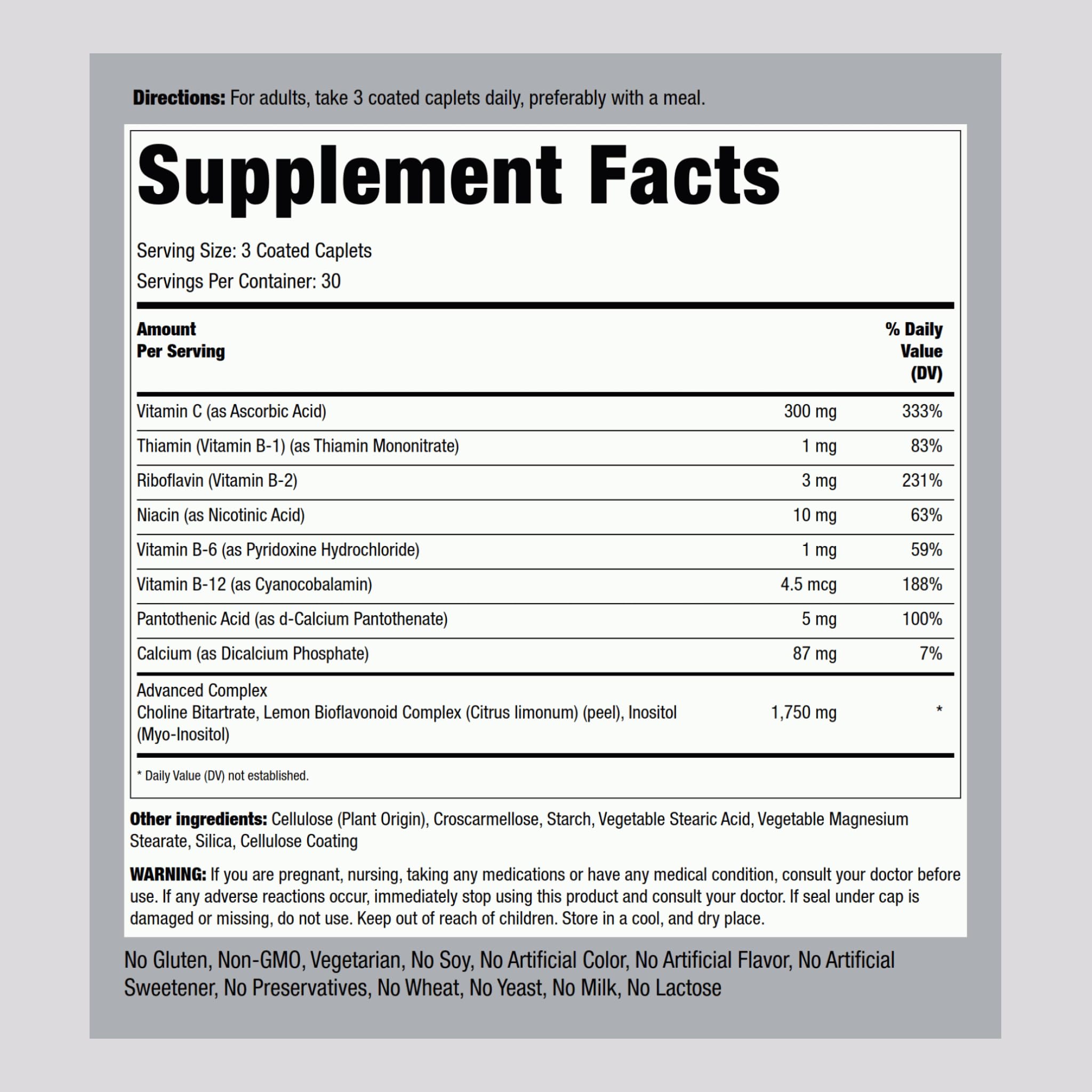 Piping Rock Blended Vitamin & Mineral Supplement side view