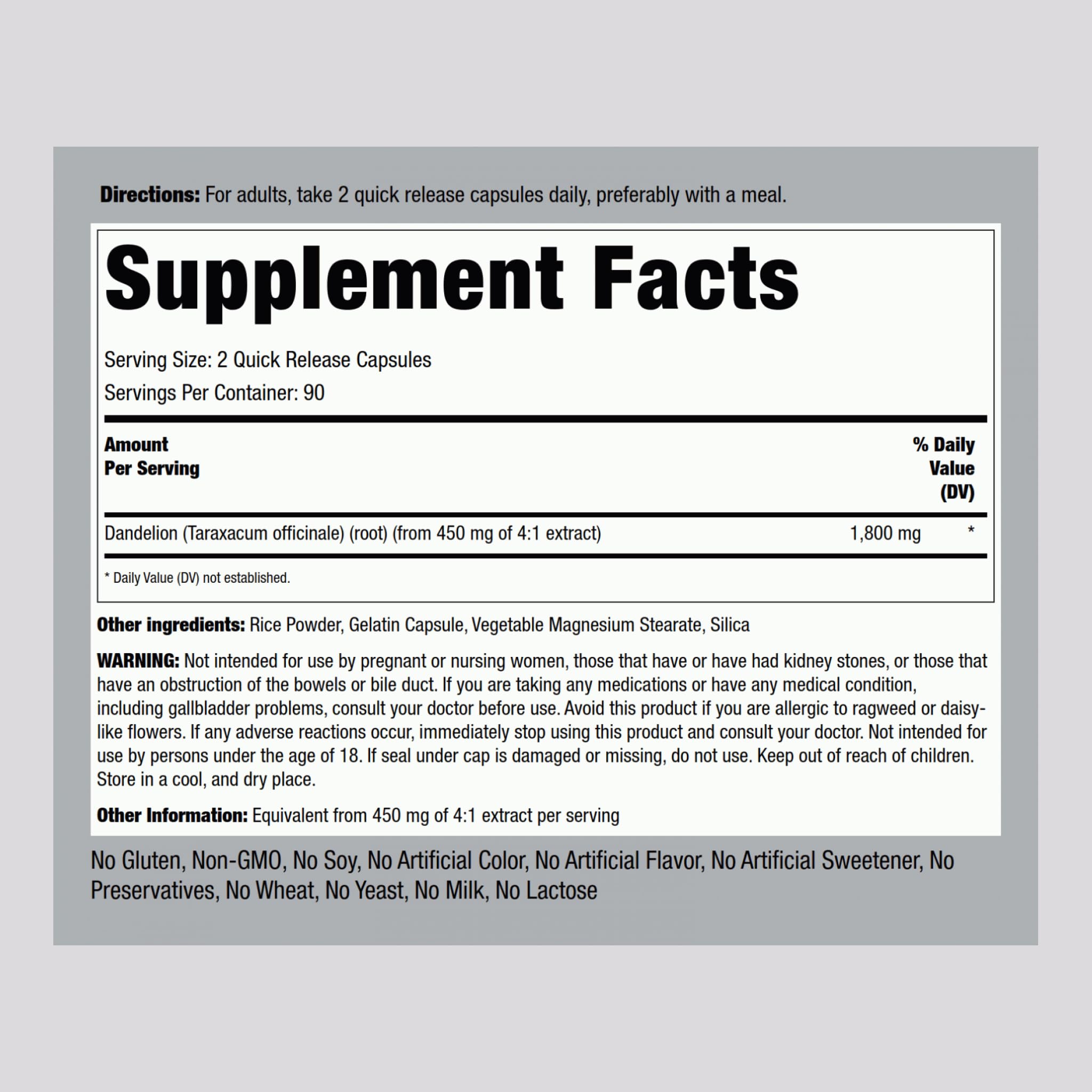 Piping Rock Blended Vitamin & Mineral Supplement side view