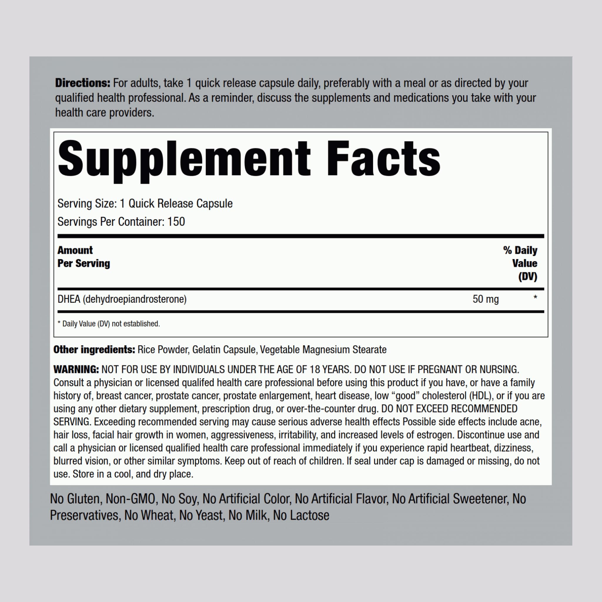 Piping Rock Blended Vitamin & Mineral Supplement side view