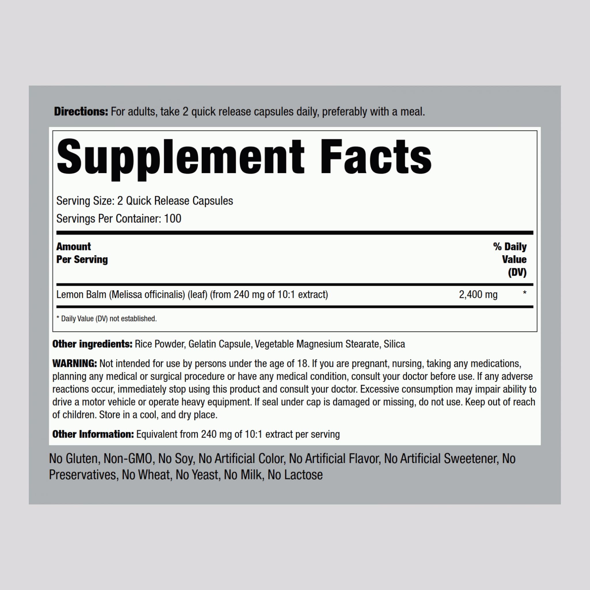 Piping Rock Blended Vitamin & Mineral Supplement side view