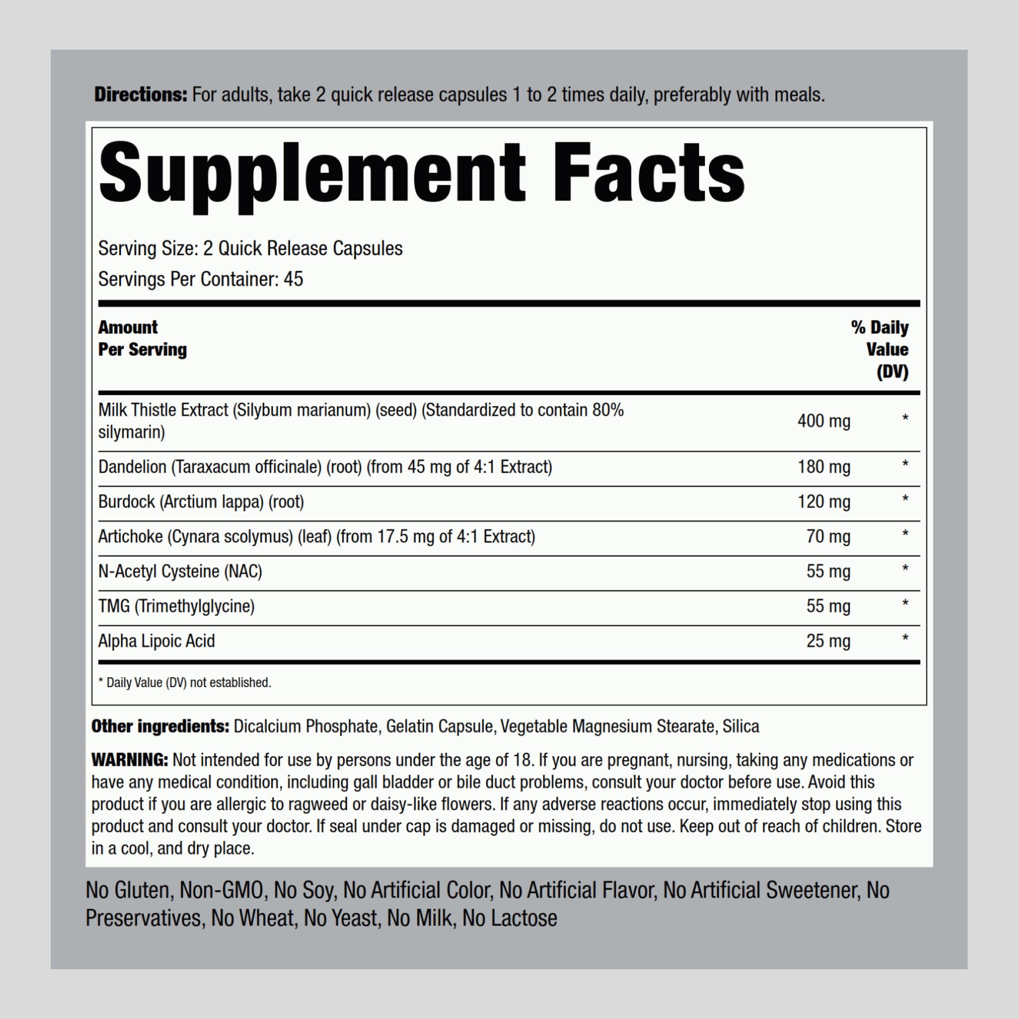 Piping Rock Blended Vitamin & Mineral Supplement side view