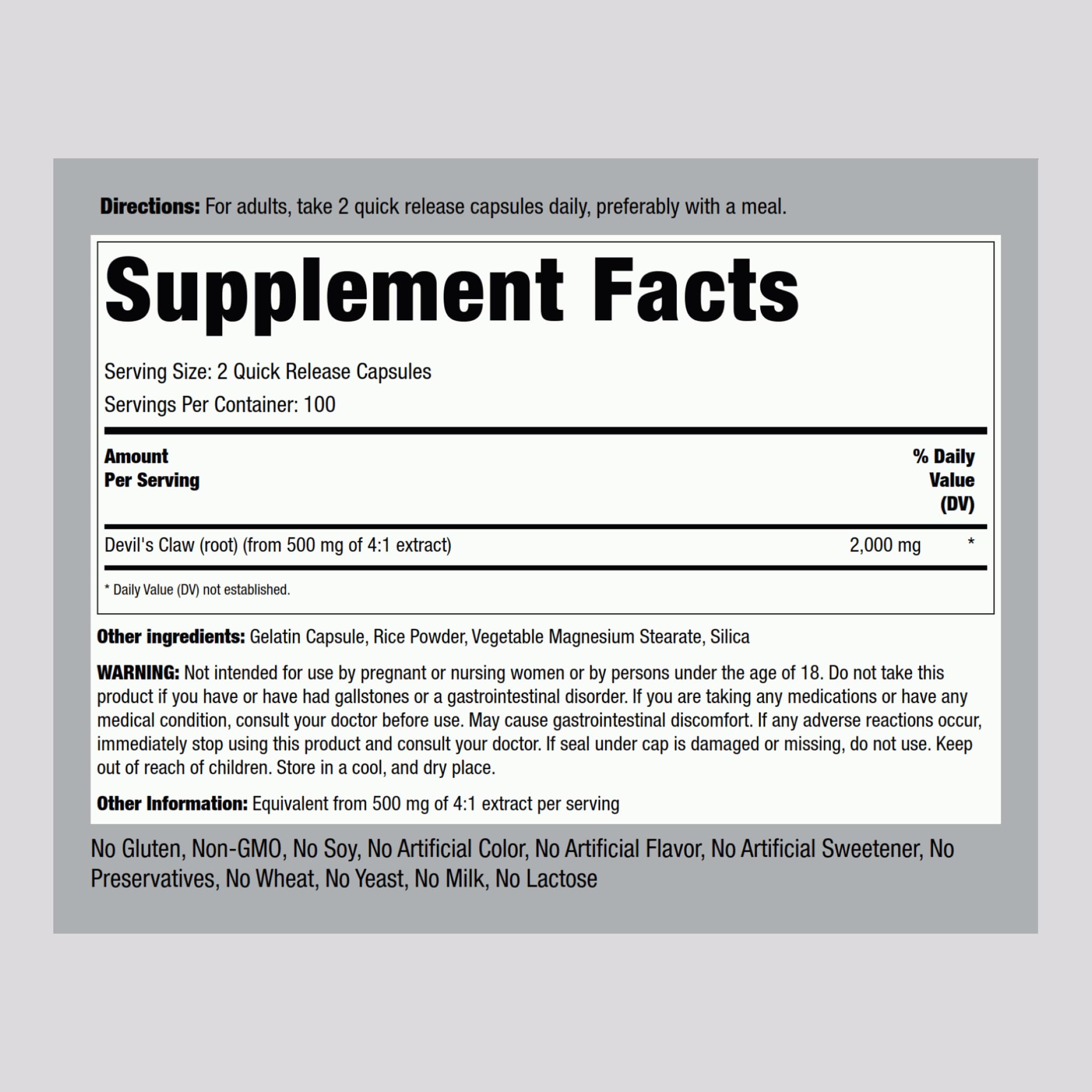 Piping Rock Blended Vitamin & Mineral Supplement side view with label