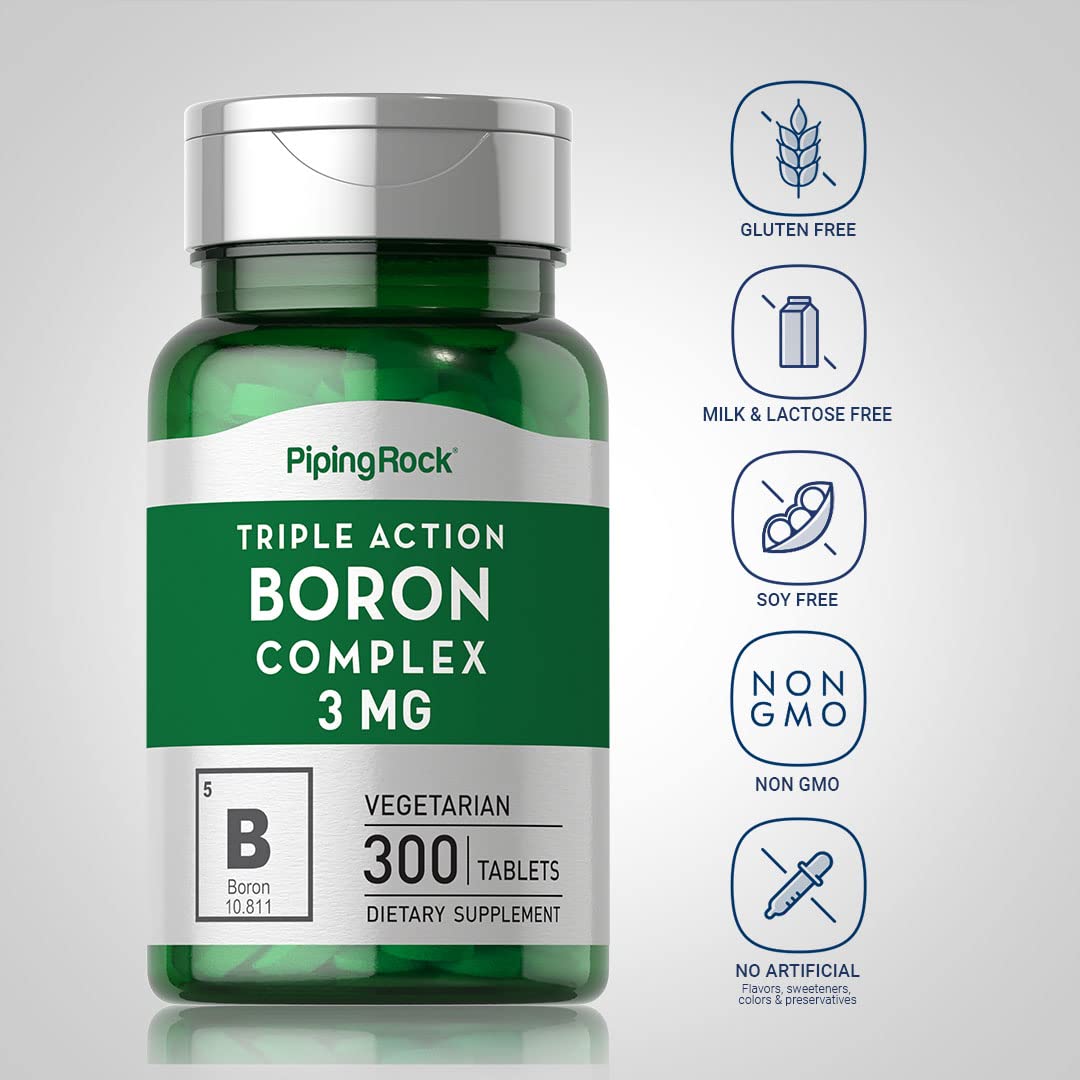 Piping Rock Boron Trace Mineral Supplement tablets close-up