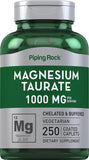 Piping Rock Buffered Magnesium Taurate 1000 mg caplets front view