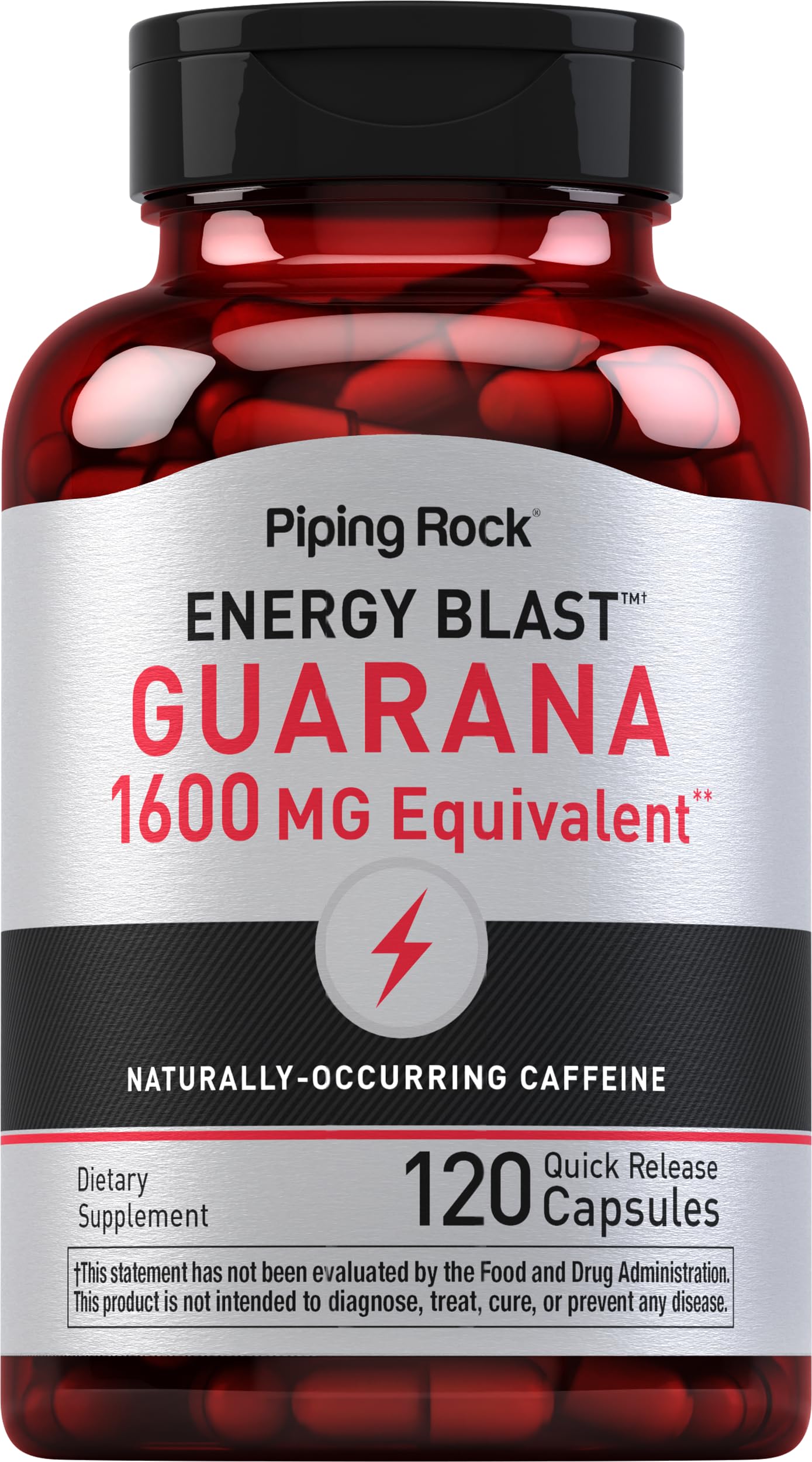 Piping Rock Caffeine Energy Blast capsules front view
