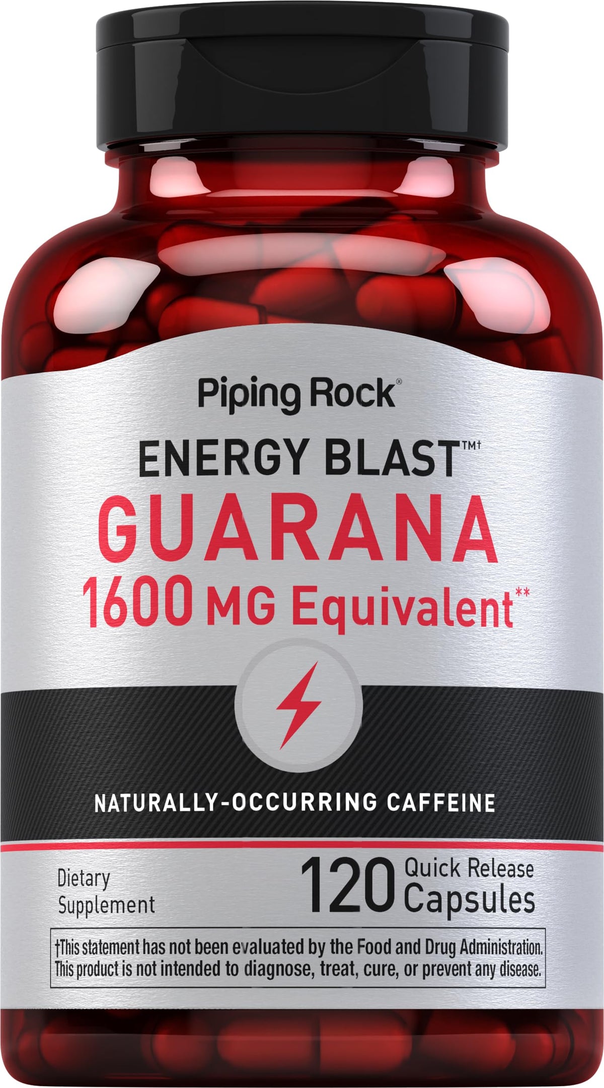 Piping Rock Caffeine Energy Blast capsules front view