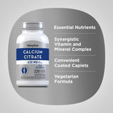 Piping Rock Calcium Supplement 457g caplets on a wooden surface