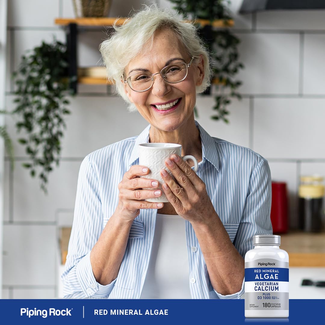 Piping Rock Calcium Supplement in a hand for size comparison
