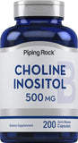 Piping Rock Choline Bitartrate & Inositol 500mg capsules front view