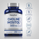 Piping Rock Choline Bitartrate & Inositol 500mg capsules with packaging